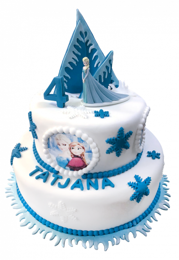 Winterliche Frozen-Torte mit Bergkulisse