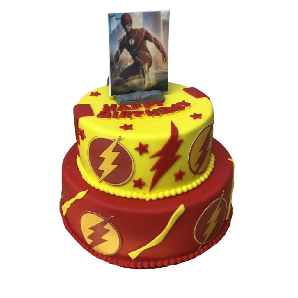 Flash-Torte in Rot & Gelb