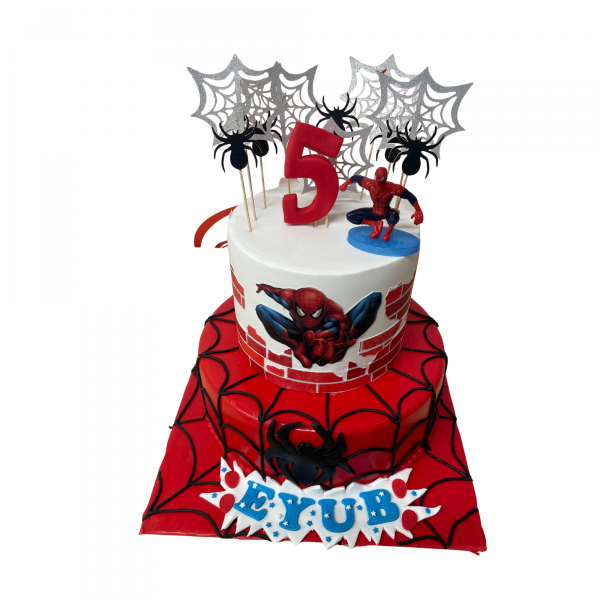 Spider-Man-Torte mit Spinnennetz & 3D-Dekoration