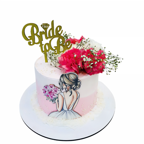 Bride to Be-Torte mit Blumen