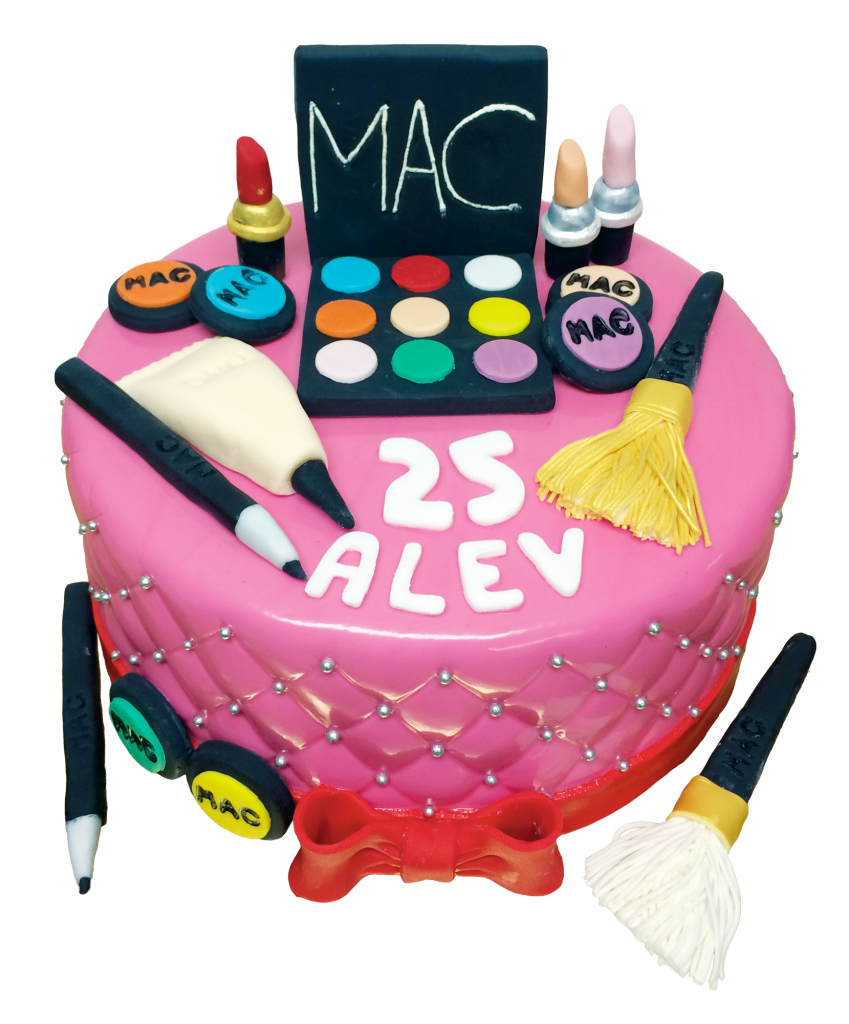 Pinke Beauty-Torte mit MAC-Design