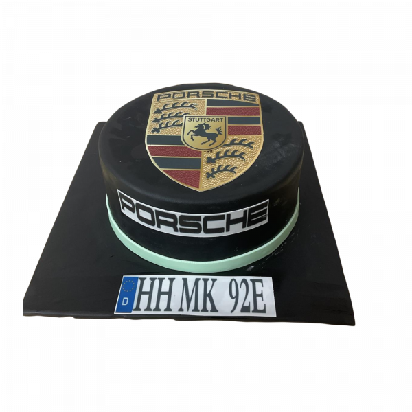 Porsche Torte in Schwarz-Gold