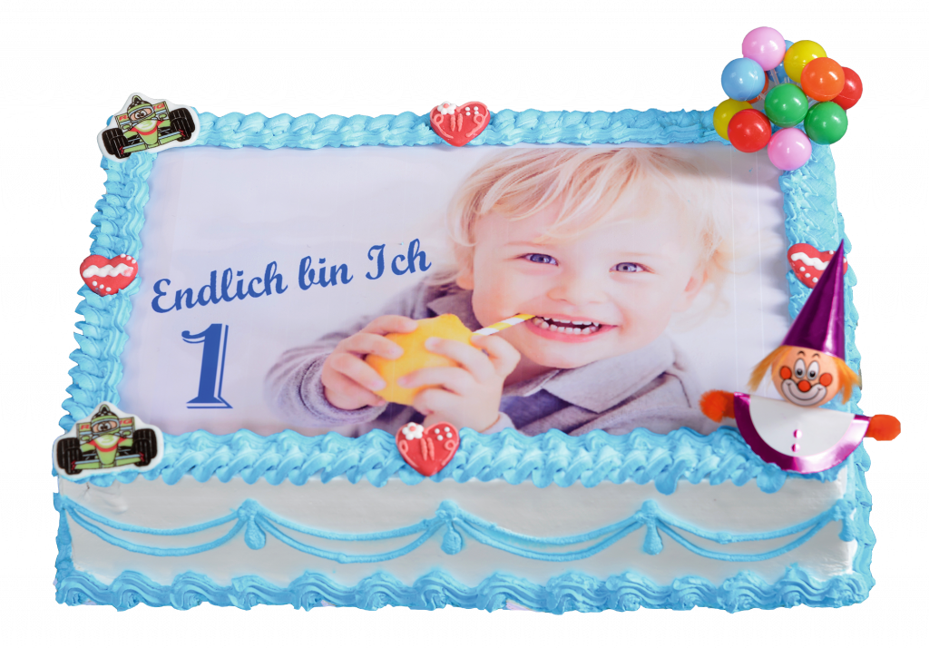 Kinder-Fototorte mit Clown und Ballons
