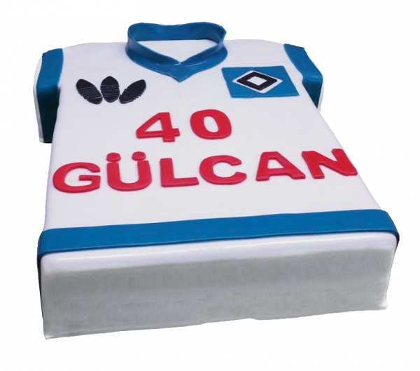 Fußballtrikot-Torte in Weiß-Blau