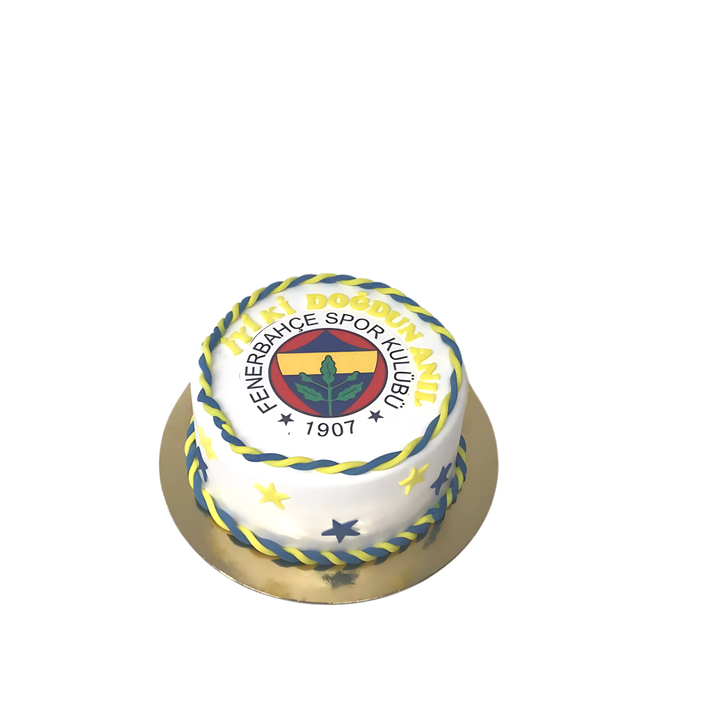 Fenerbahçe-Torte in Weiß-Blau-Gelb