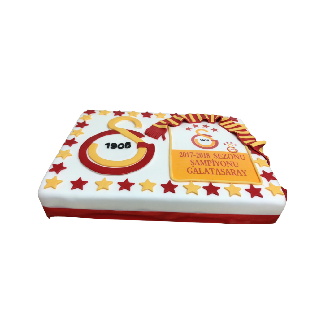 Galatasaray-Torte Rechteck in Weiß-Rot-Gelb