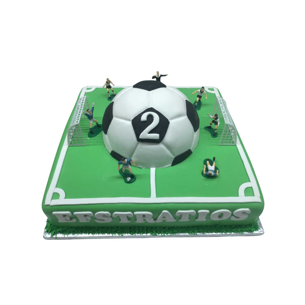 Fußballfeld-Torte Rechteck mit Ball