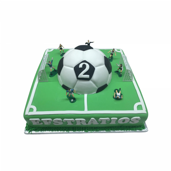 Fußballfeld-Torte Rechteck mit Ball