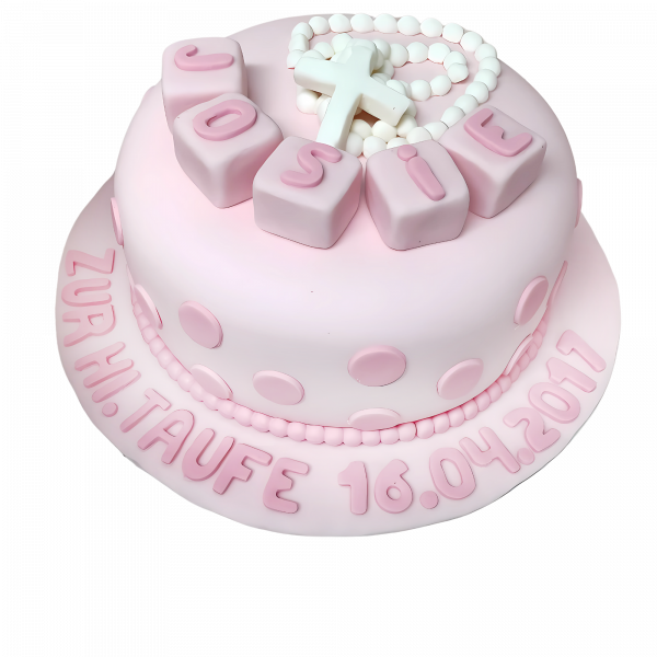 Tauftorte Rosa