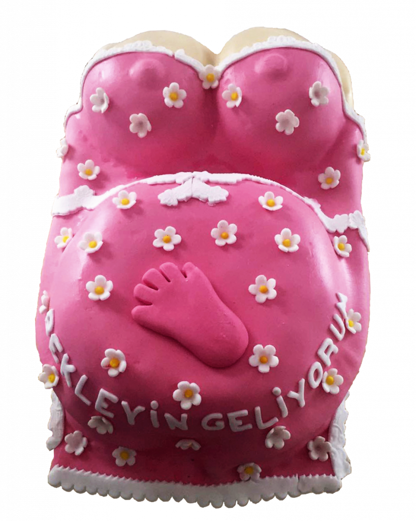 Babybauch Torte Rosa