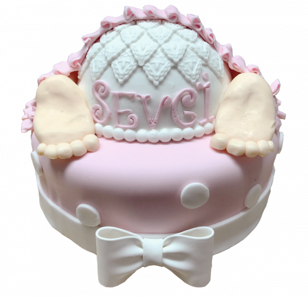 Baby Füßchen Torte Rosa