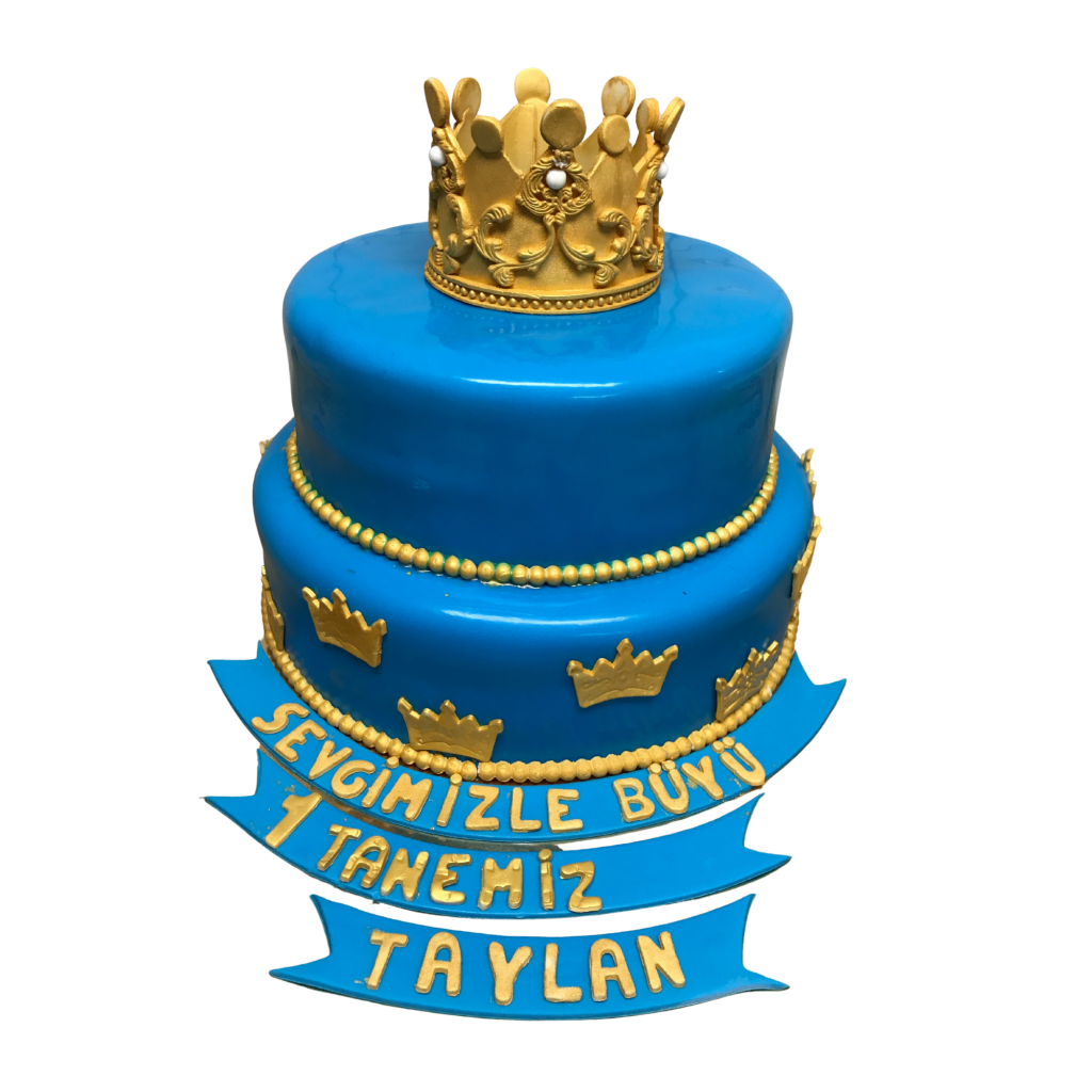 Königskrone Torte Blau-Gold