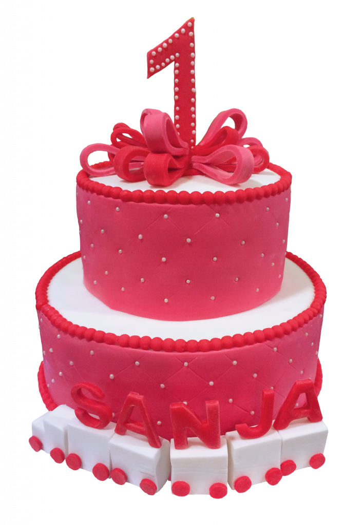Zahl 1 Torte Pink