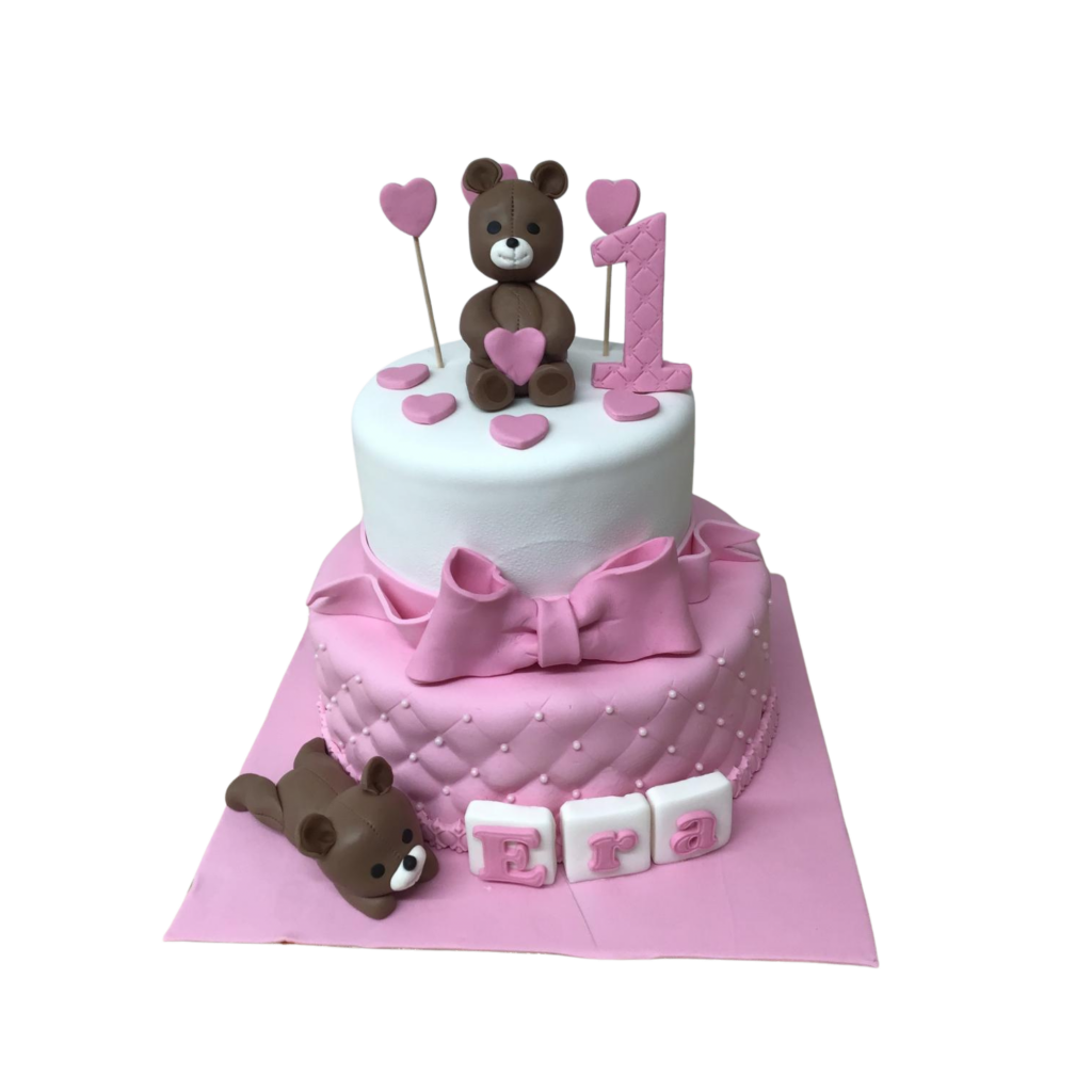 Teddy Herz Torte Rosa