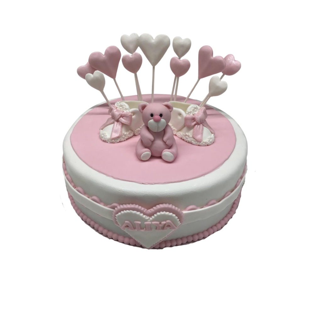 Herzballon Baby Torte Rosa