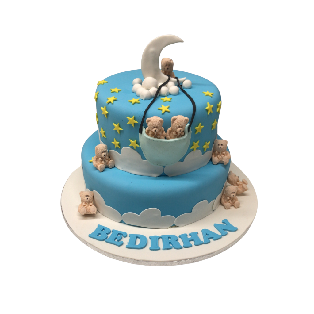 Teddy Mond Torte Blau