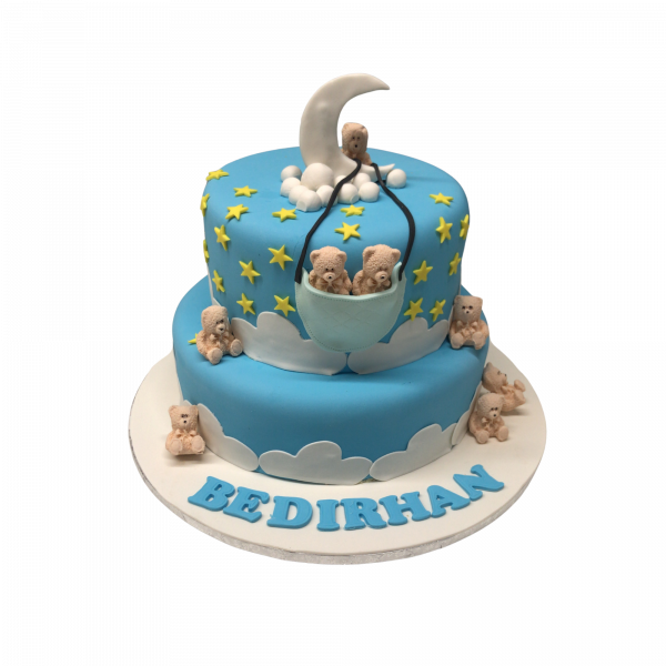 Teddy Mond Torte Blau