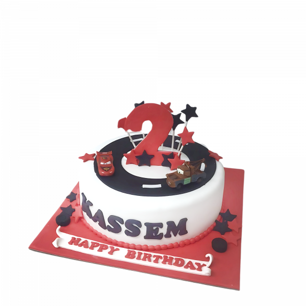 Cars Geburtstags-Torte mit Rennstrecke