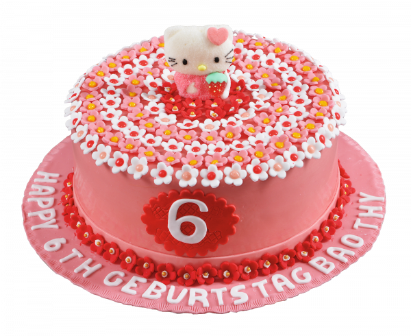 Hello Kitty Blüten-Torte in Rosa