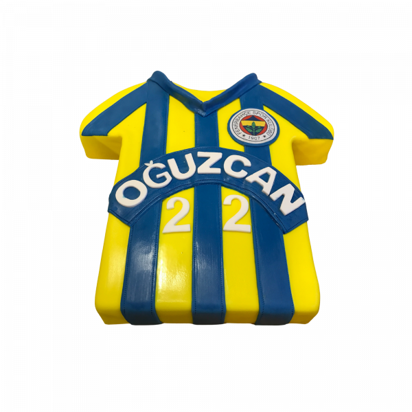 Fenerbahçe-Trikot-Torte in Gelb-Blau