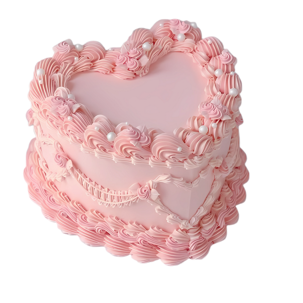 Vintage Herz Torte Perlrosa