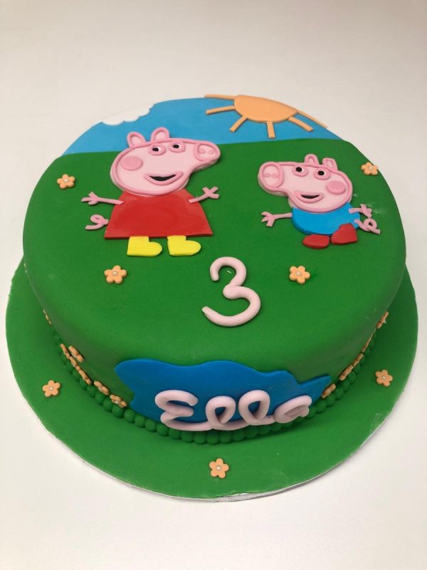 Bunte Schweinchen-Kinder-Torte